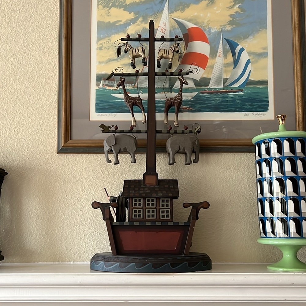 Noah's Ark Folk Art, Hand Made by Maurice and Kelly Dallas 13”x 6”x 26” mantle - Picture 3 of 12